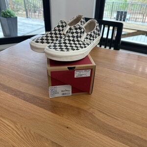 Vans Checkerboard Slip-On Sneakers - Black & natural